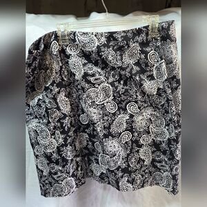 Ralph Lauren Black and White Paisley Mini Skirt